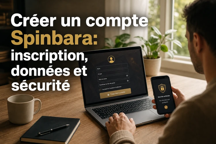 Créer un compte Spinbara: inscription, données et sécurité